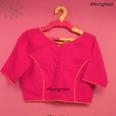 Red Rubia – hand stitched Boat neck blouse 