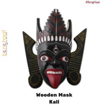 Hand Crafted Wooden Mask – Kali (Black)