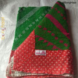 Hand woven Pure Cotton Kantha for Babies (RED & Green)